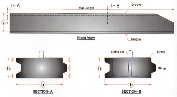 Sheet pile beton tipe flat penampang datar