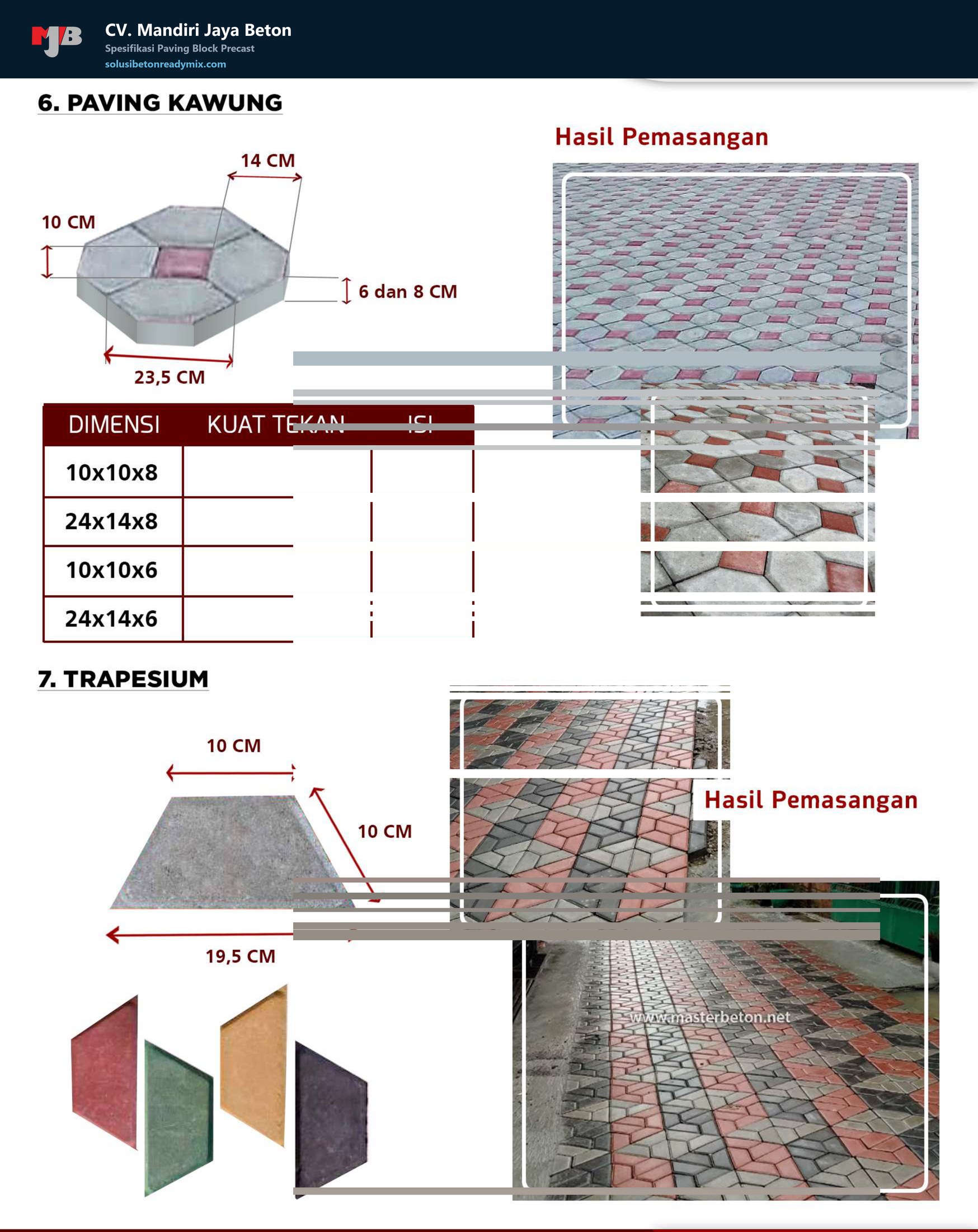 Paving kawung dan trapesium
